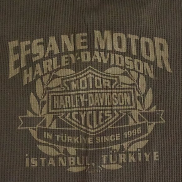 Harley-Davidson Olive Cotton Waffle Thermal Henley Cabincore Rugged XXL Outdoor - Picture 11 of 11